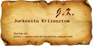 Jurkovits Krizosztom névjegykártya